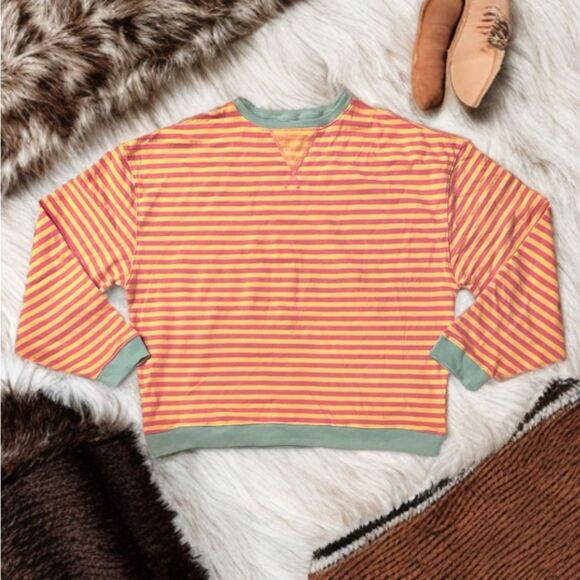 Free People Classic Striped Crew Neck Sweatshirt - Picture 6 of 16